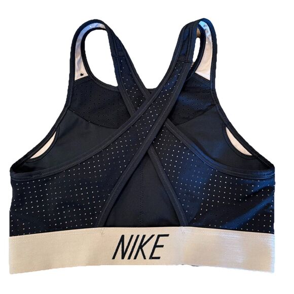 Nike Bra Women’s Workout Activewear Support Lightweight Bra Dri-Fit Black Tan XS - Picture 1 of 4